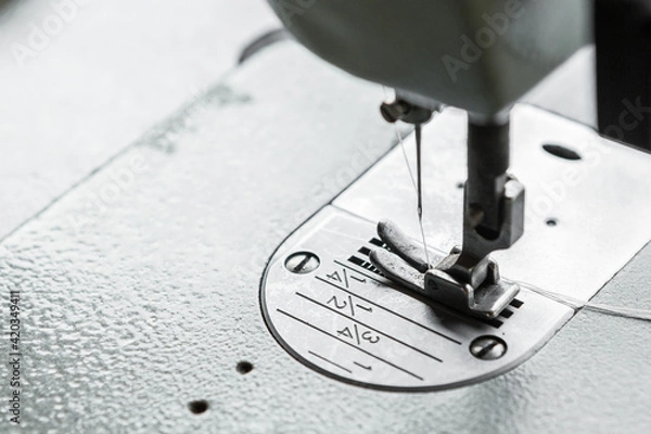 Obraz Selective focus of Sewing machine  and copy space