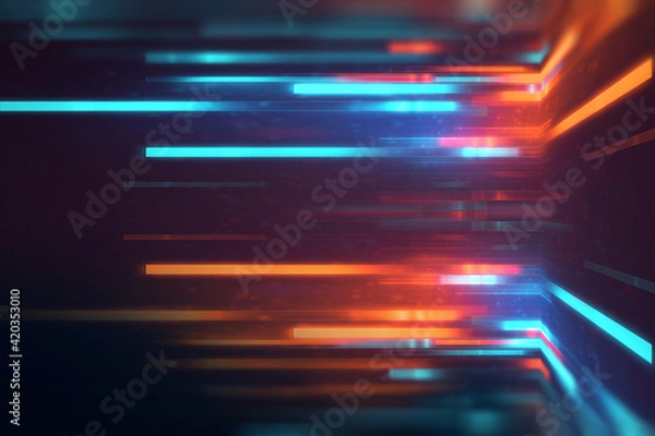 Fototapeta blue geometric  shape abstract technology background