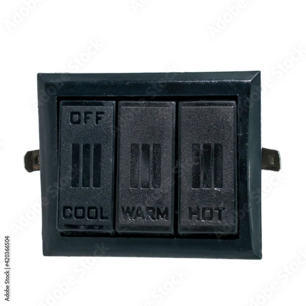 Fototapeta Black Heater Switch Isolated 