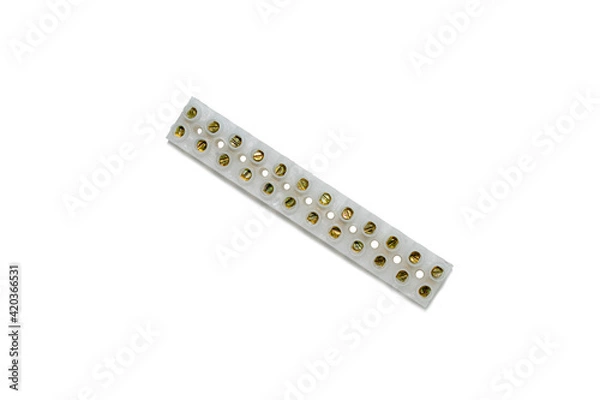 Fototapeta 12 Position Terminal Strip Screw Terminal Barrier Block 10A 2 Rows H Type