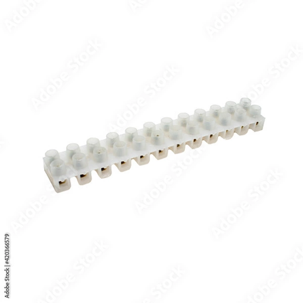 Fototapeta 12 Position Terminal Strip Screw Terminal Barrier Block 10A 2 Rows H Type