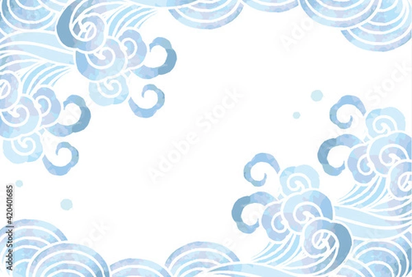 Obraz 水彩の波のベクターイラスト素材