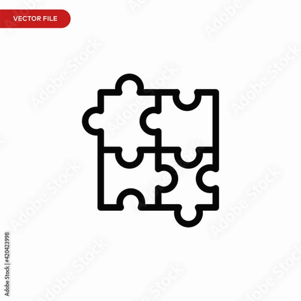 Obraz Puzzle icon vector. Simple piece sign