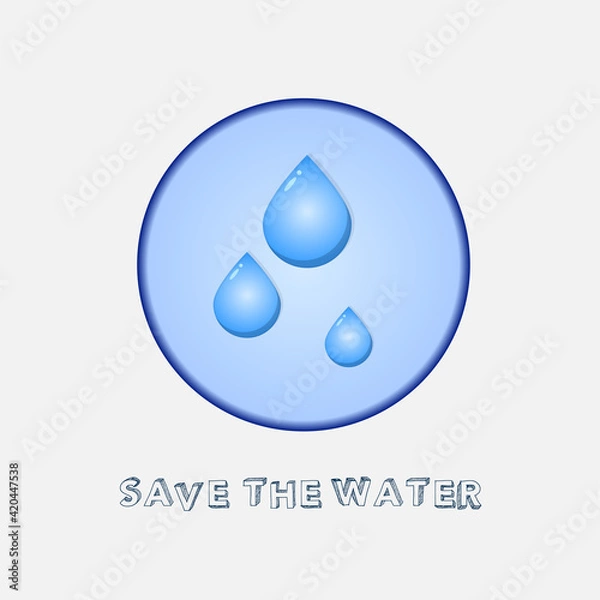 Fototapeta World water day, the concept of saving the natural environment with ecological background vector art and illustrations