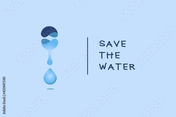 Fototapeta World water day, the concept of saving the natural environment with ecological background vector art and illustrations