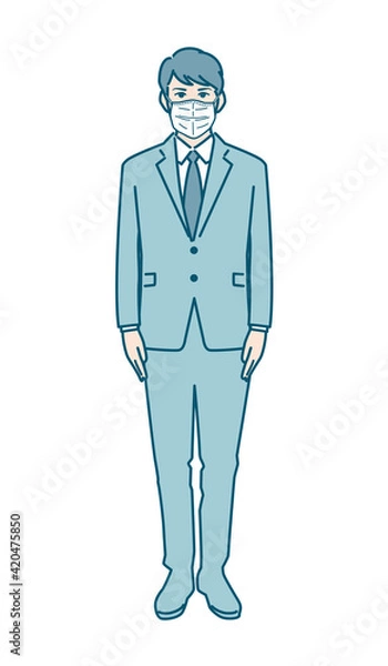 Obraz 若い男性社会人のベクターイラストレーション