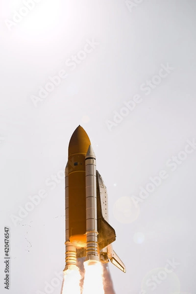 Fototapeta Beautiful rocket launch.The elements of this image furnished by NASA.