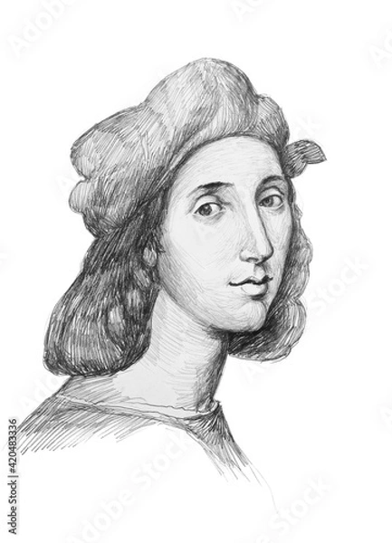 Obraz Portrait of Raphael in pencil