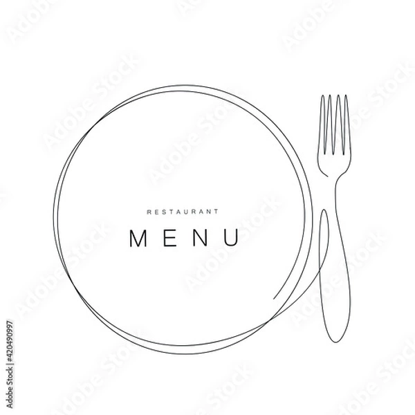 Fototapeta Menu restaurant background, vector illustration