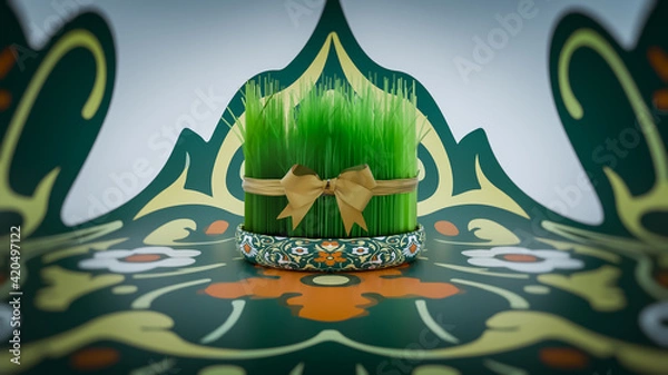 Fototapeta 21 March - Nowruz Holliday background - 3D rendering