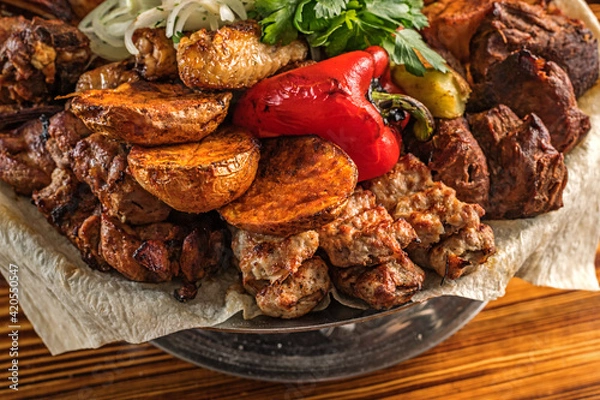 Obraz Saj Is A Dish Of Azerbaijani Cuisine. Close-Up.