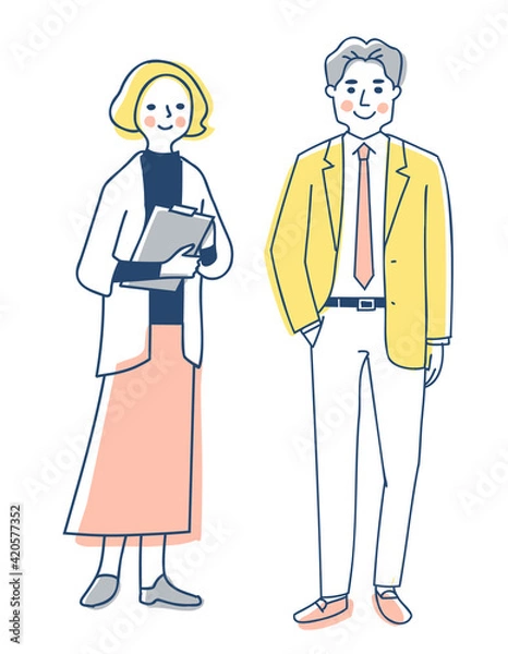 Fototapeta ビジネスパーソン　男女　全身