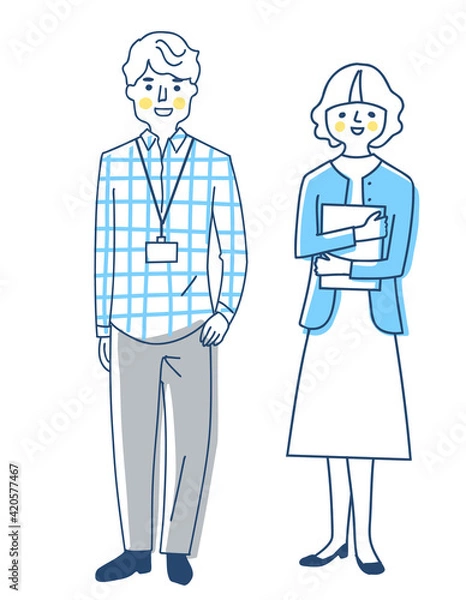 Fototapeta ビジネスパーソン　男女　全身