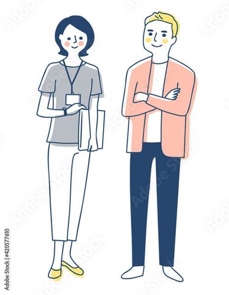 Fototapeta ビジネスパーソン　男女　全身