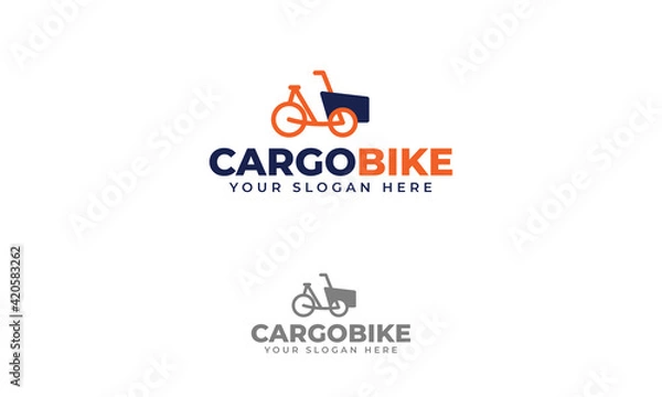 Fototapeta Cargo bike Logo, bike logo, cargo bike brand logo, creative logo, line logo, cargo bike business logo.