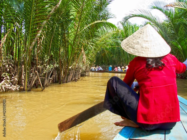 Obraz Paddling on the Mekong