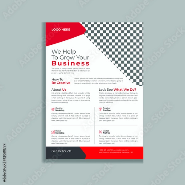 Obraz Clean and Modern Business leaflet Flyer Template Design