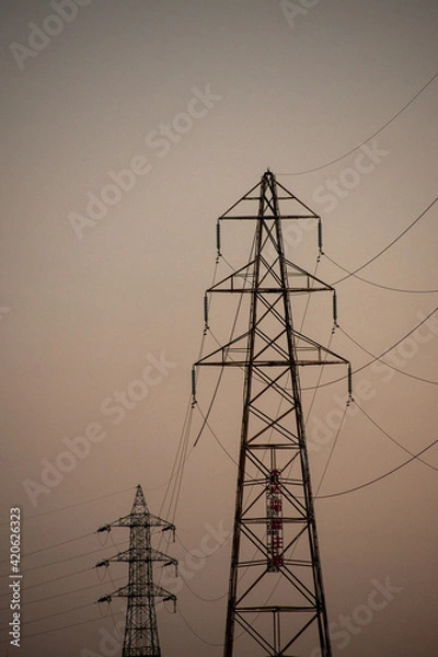 Fototapeta 送電塔