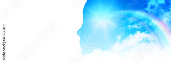 Fototapeta 抽象的な女性の横顔のシルエット