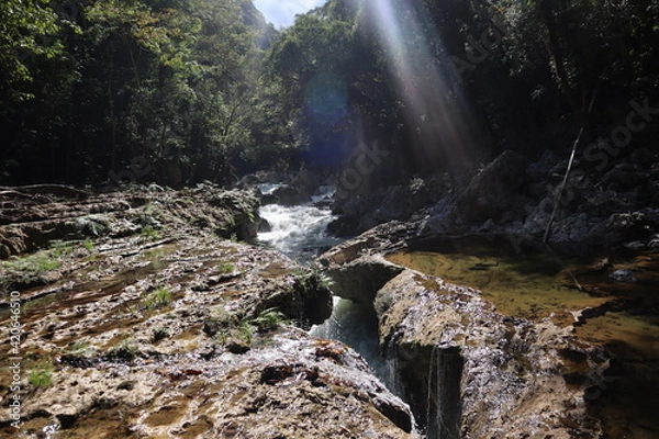 Obraz Strong river with waterfall