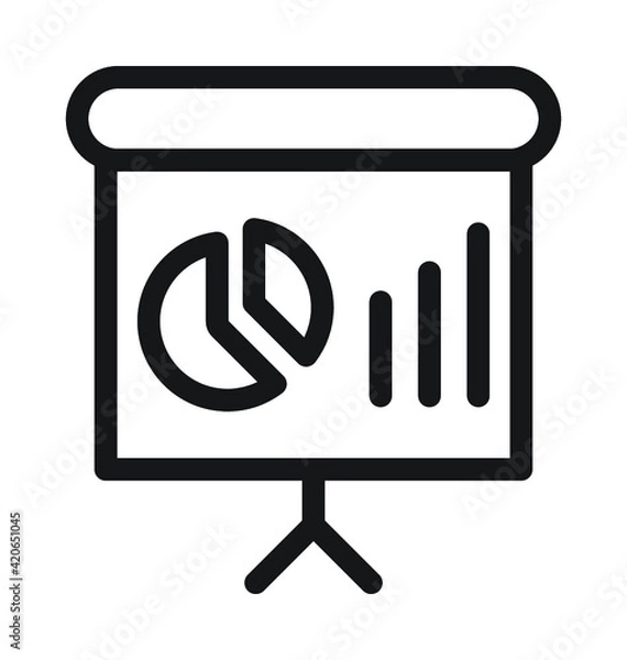 Fototapeta Graph Presentation Line Vector Icon