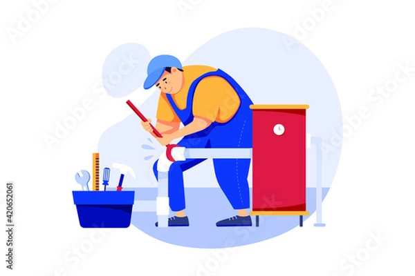 Obraz Handyman Service Illustration concept. Flat illustration isolated on white background.