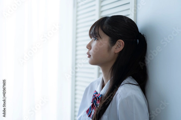 Obraz 日本人女子学生の横顔