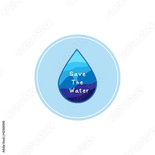 Fototapeta World water day, the concept of saving the natural environment with ecological background vector art and illustrations