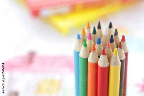 Fototapeta 色鉛筆とお絵かき