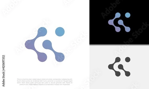 Obraz Initial K logo design. Initial Letter Logo. Technology Logo