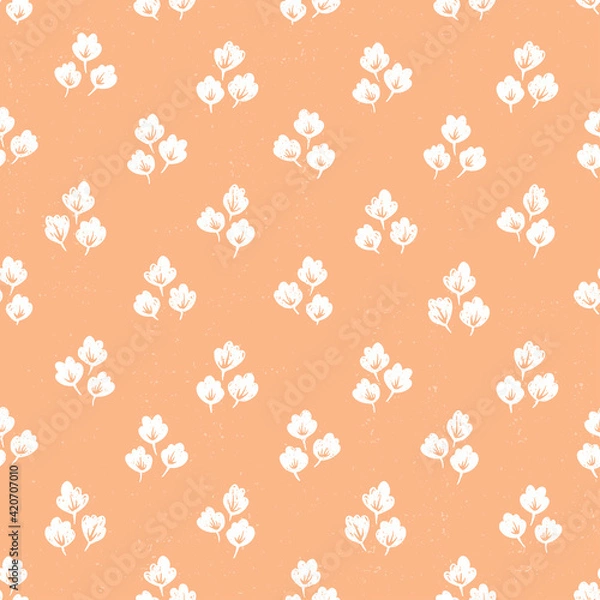 Fototapeta Hand-drawn seamless pattern with flowers. Colorful floral illustration for paper and gift wrap. Fabric print textured design. Creative stylish background.