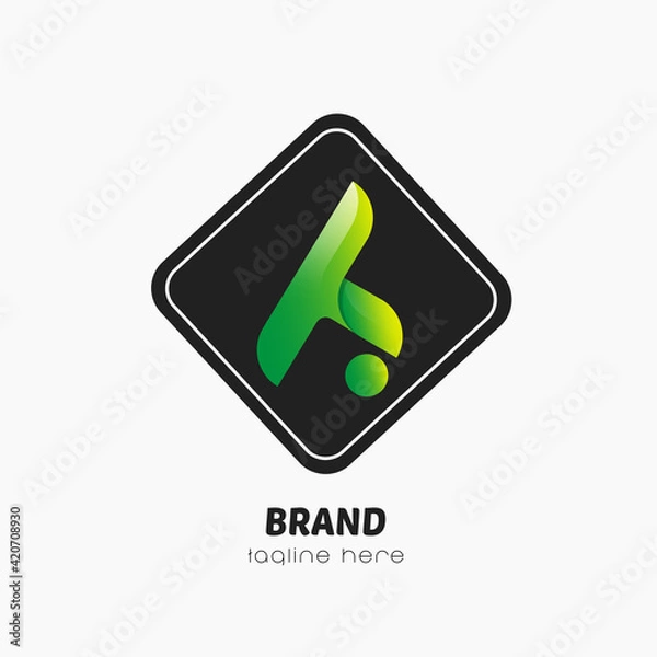 Fototapeta H letter logo design. Minimalist, creative and modern style. suitable for a brand name