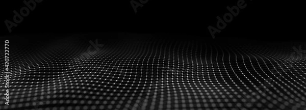 Fototapeta Corrupted network or connection. Abstract digital background of points and lines. Glowing plexus. Big data. Abstract technology science background. 3d rendering