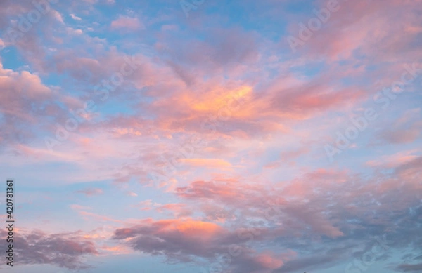 Fototapeta Beautiful blue sky with clouds background.Sky clouds.Sky with clouds weather nature cloud blue