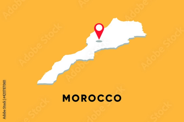 Fototapeta Morocco Isometric map with location icon vector illustration design.