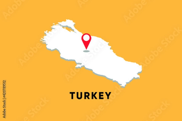 Fototapeta Turkey Isometric map with location icon vector illustration design.