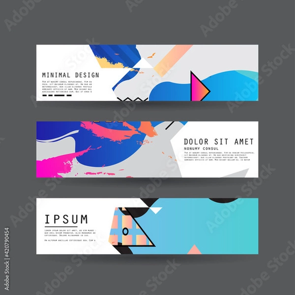 Fototapeta Vector horizontal banner template, abstract design