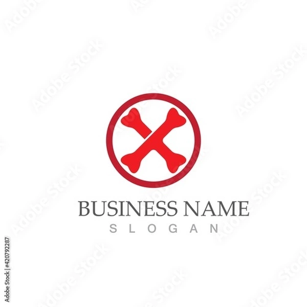 Fototapeta bone logo vector template