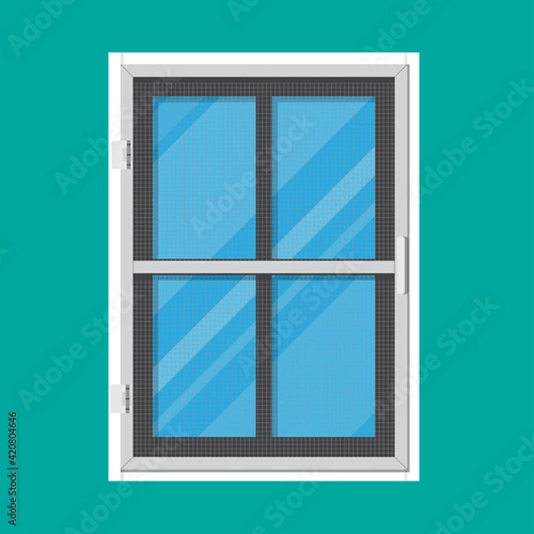 Fototapeta mosquito wire screen on window isolated on background vector illustration.
