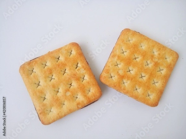 Obraz crackers on white background