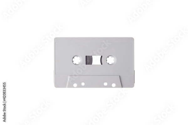 Fototapeta Cassette tape isolated on white background.