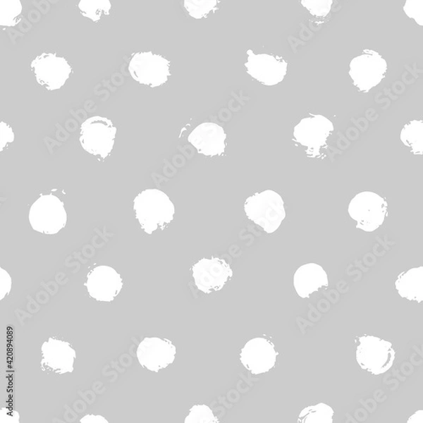 Fototapeta Vector seamless pattern with abstract dots. Hand drawn style. Simple design for fabric, wrapping, stationery, wallpaper, textile.