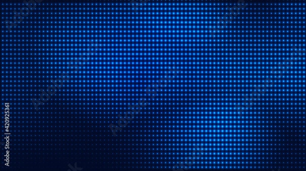 Obraz Dot blue pattern screen led light gradient texture background. Abstract  technology big data digital background. 3d rendering.