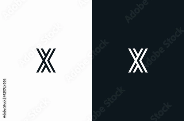 Fototapeta Initial Letter X Logo Black White Elegant Minimalist Signature Logo