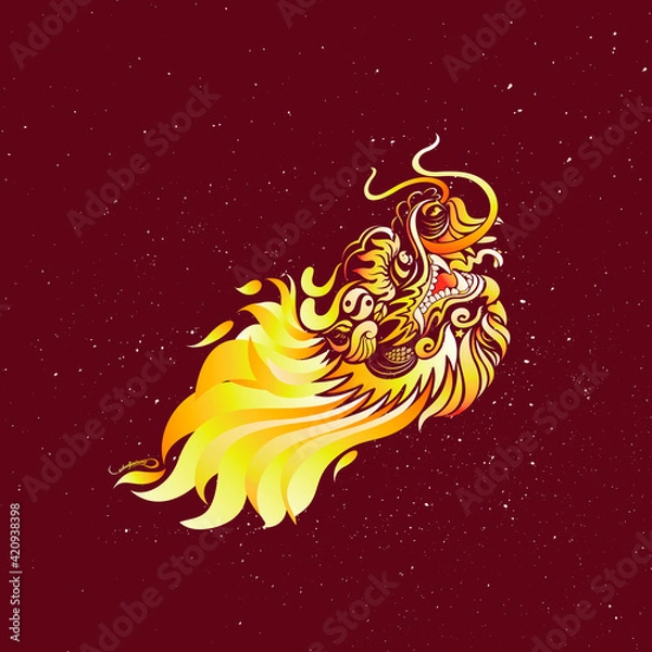 Obraz Dragon with stars