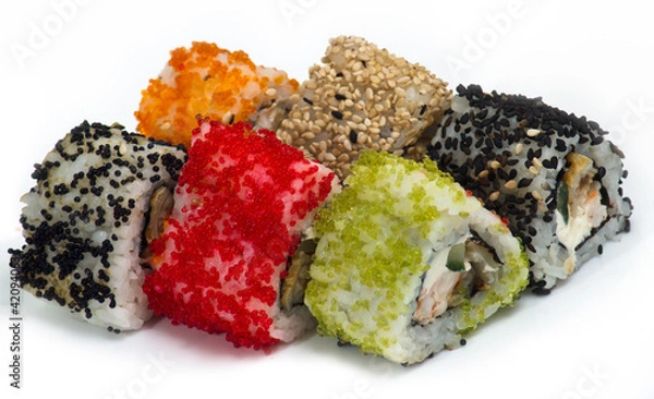 Fototapeta Various kinds of sushi and sashimi