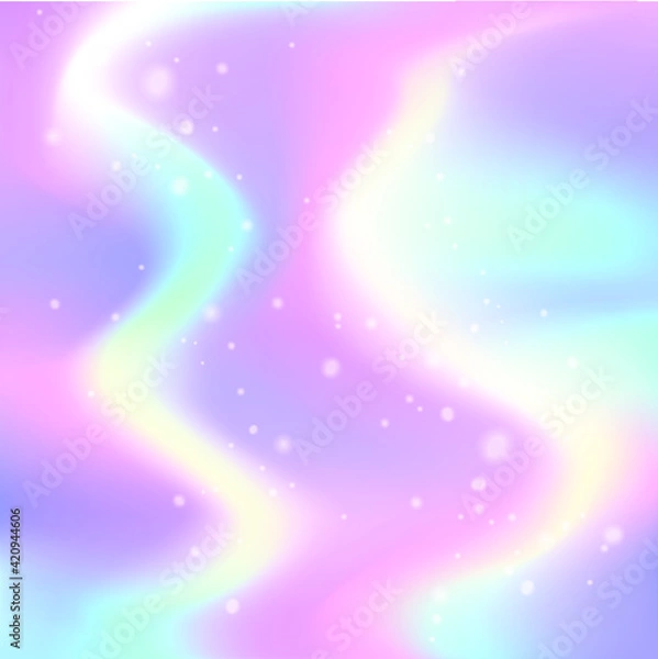 Fototapeta Smooth iridescent holographic unicorn colours gradient background