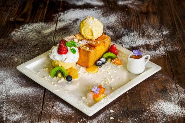 Obraz Cakes, sweets, pancakes and cream