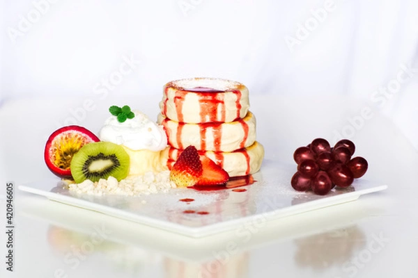 Obraz Cakes, sweets, pancakes and cream