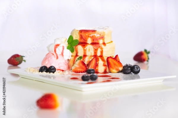 Obraz Cakes, sweets, pancakes and cream